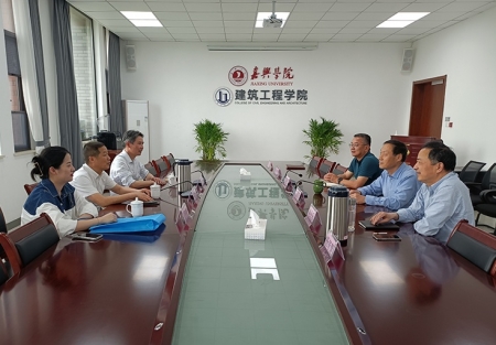 桐升公司董事长朱建良和副总经理费建强带队赴嘉兴学院建筑工程学院走访交流